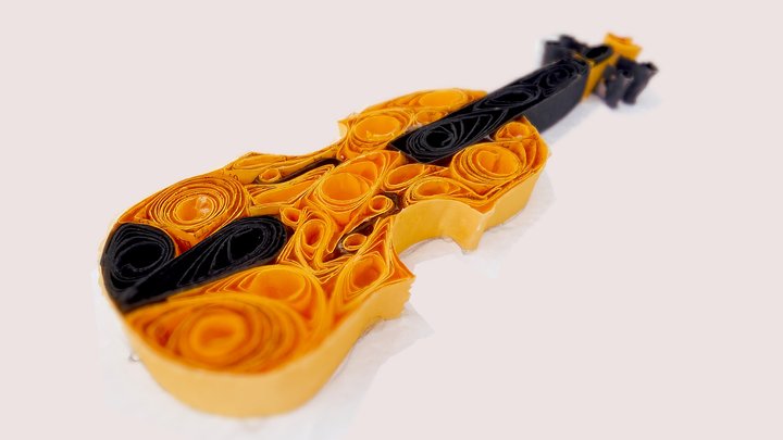 Paper-Quilled Violin 3D Model