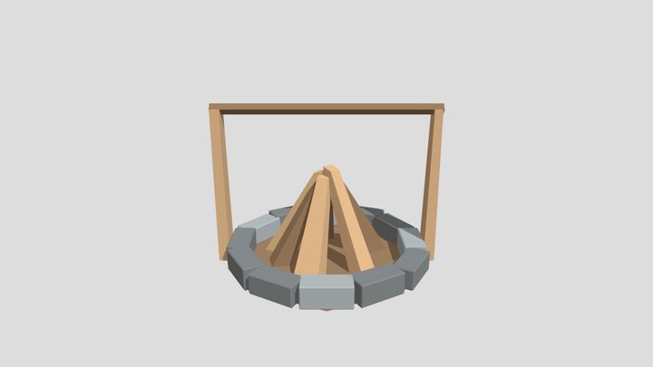 Low Poly Camp Fire 3D Model