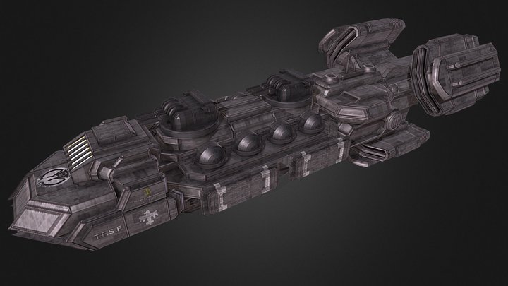 Terran Federation Alesia Destroyer Redesign 3D Model