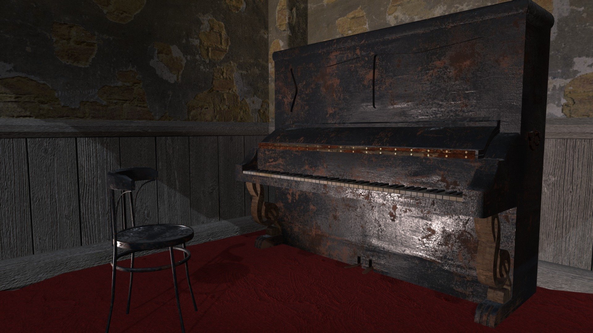 Old Forgotten Piano - 3D model by conicoestudio [76a8711] - Sketchfab