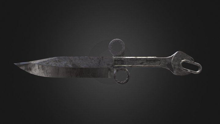 Apocalyptic Wrench Bowie Knife 3D Model