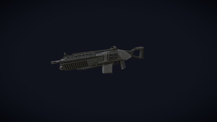 Sci-Fi Assault Rifle 3D Model