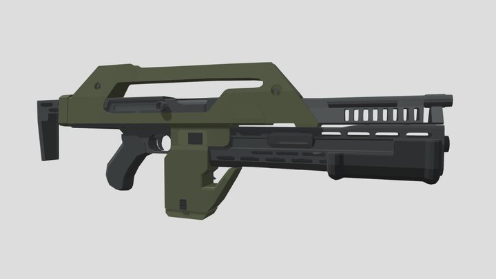 M41A Pulse Rifle Low-Poly 3D Model