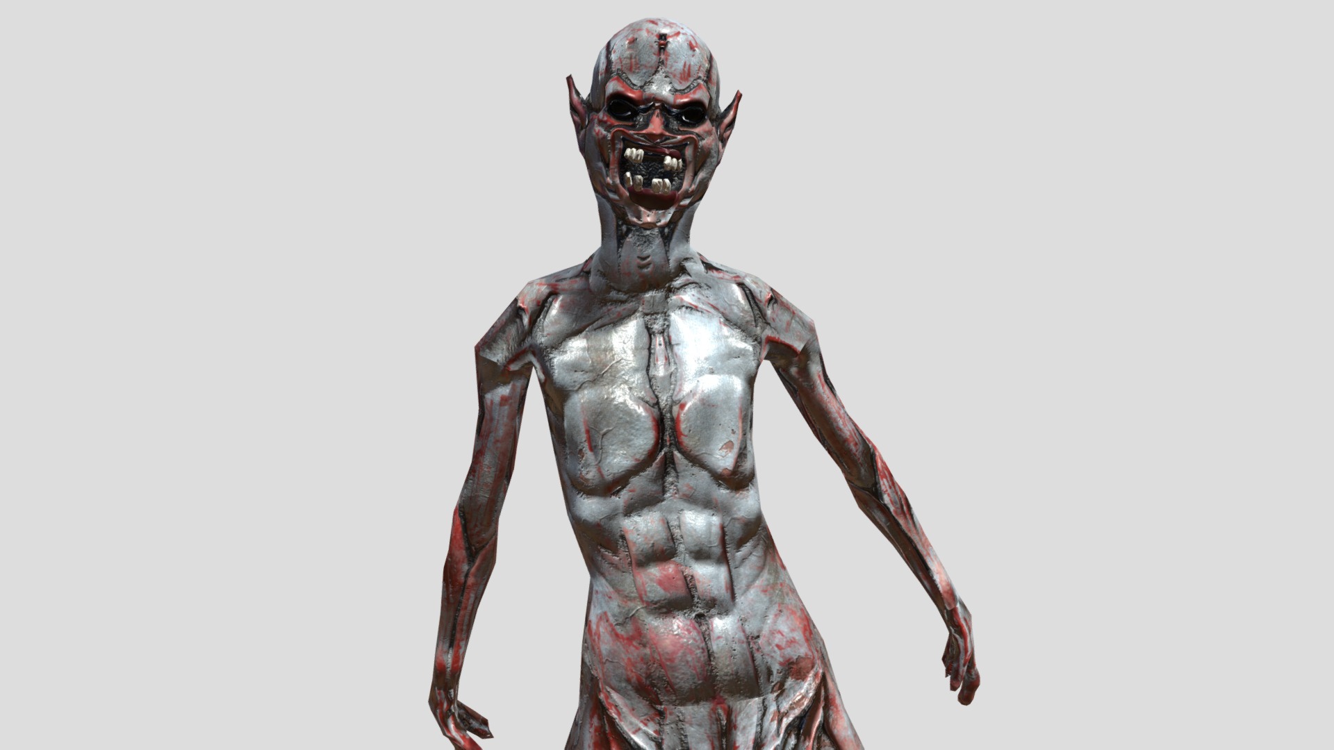 3D model Creature Zombie - This is a 3D model of the Creature Zombie. The 3D model is about a person wearing a garment.