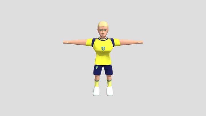 Female Football Player 3D Model