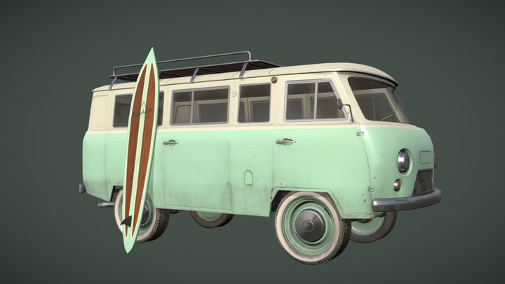 UAZ Bukhanka Surf Van 3D Model