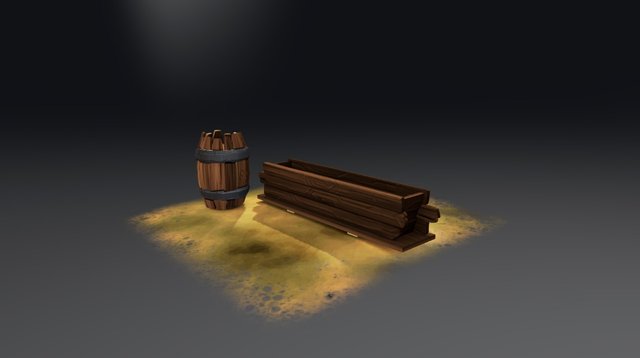Barrel & Trough 3D Model