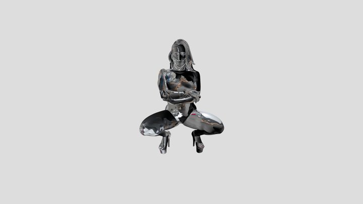 Nude woman in high heels 3D Model