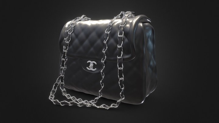 Chanel Maxi 19 Green leather purse 3D model