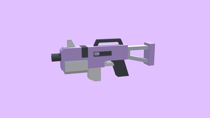Low Poly Blaster Rifle 3D Model