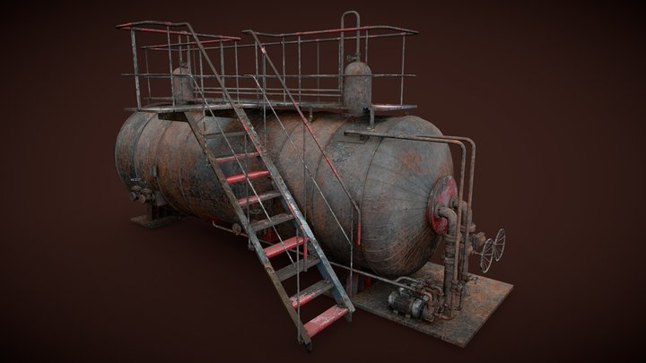 Rusted machinery device 3D Model