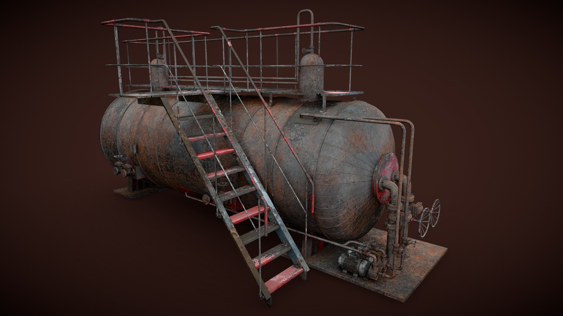 3D model Rusted machinery device - This is a 3D model of the Rusted machinery device. The 3D model is about a large metal machine.