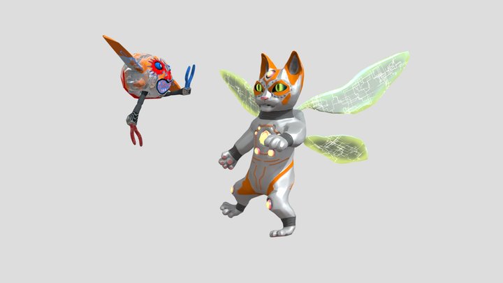 cat_and_robot 3D Model