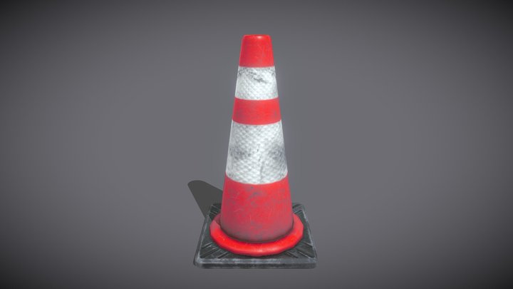 Game Ready Traffic Cone 3D Model
