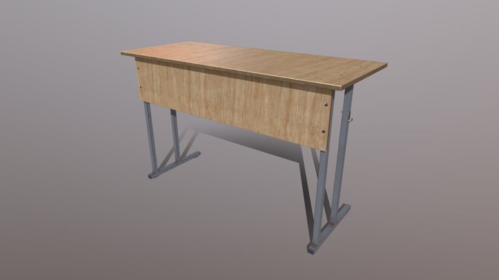 School Desk 3D Model