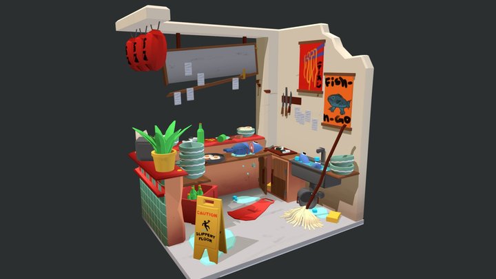 DAE Crib - Noodle Shop 3D Model