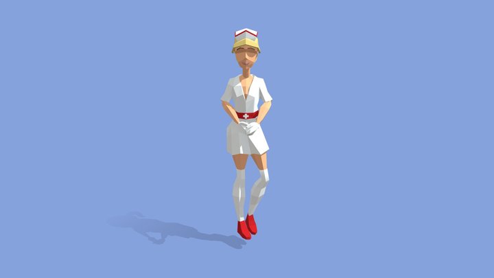 Female Sexy Nurse Character [LowPoly] Asset 3D Model