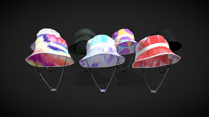 Bucket hats pack 3D Model