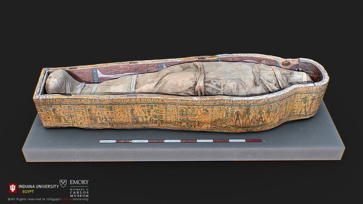 Mummy And Coffin Base Of Pashedkhonsu 3D Model