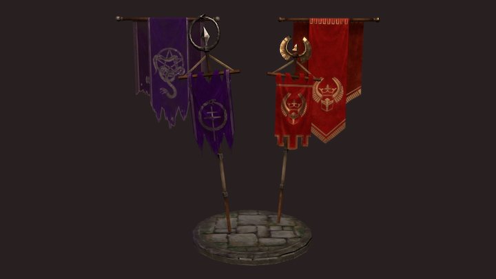 Flags & Banners 3D Model