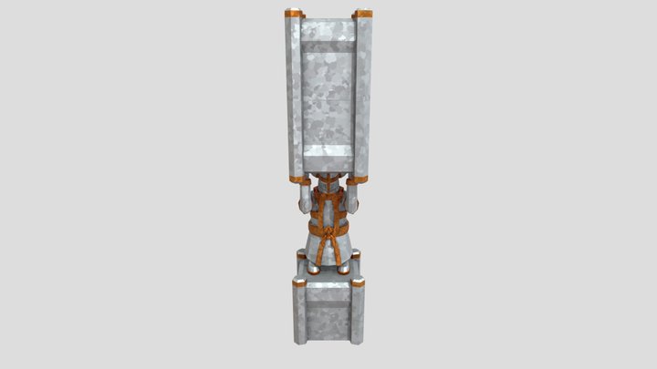 Dwarf Statue Low Poly 3D Model