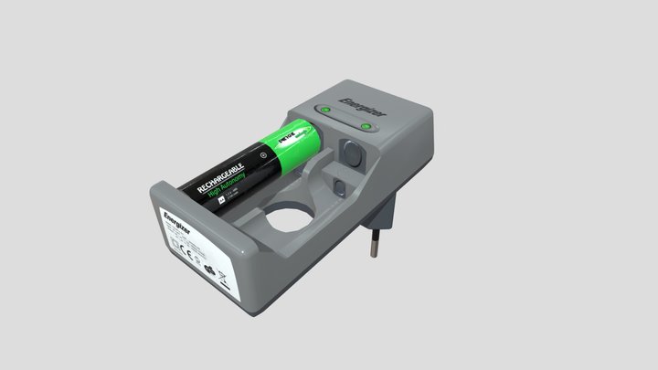 Battery charger (low-poly) 3D Model