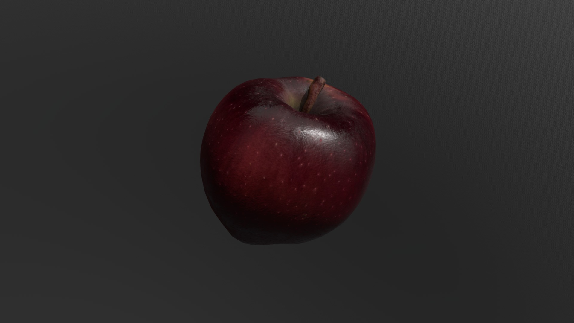 3D model Apple - This is a 3D model of the Apple. The 3D model is about a red apple on a grey background.