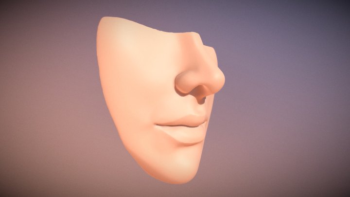 Sculpt January #1 Mouth and Nose 3D Model