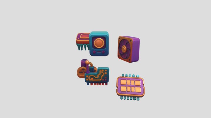 Fantasy Hardware 3D Icon Asset