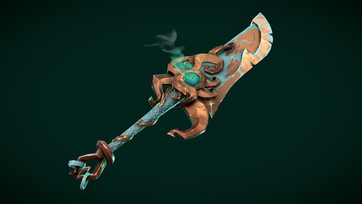 The Cursed Blade - Stylized Game Ready Sword 3D Model