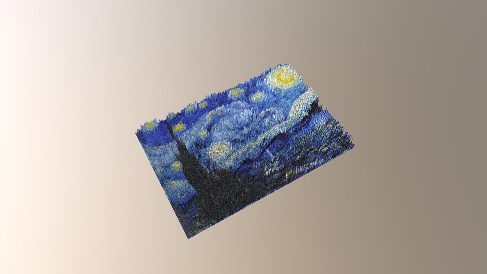 Starry Night by Vincent Van Gogh - 3D model by noahwebsterjames ...