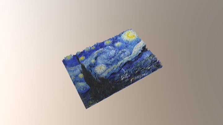 Starry Night by Vincent Van Gogh 3D Model
