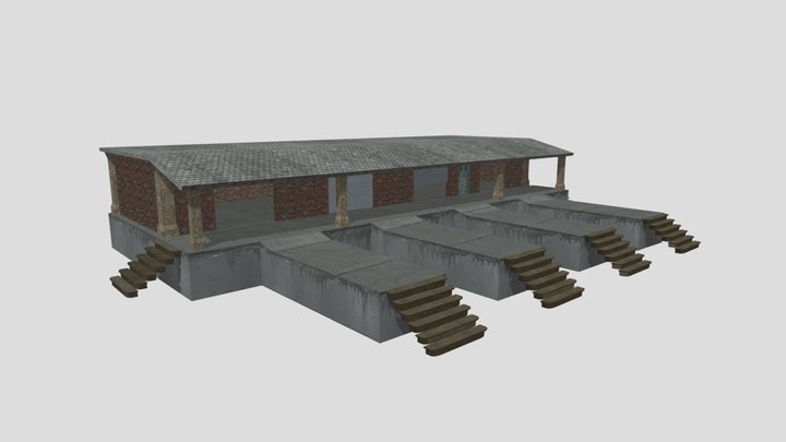 abandoned building. post-apocalypse. warehouse. 3D Model