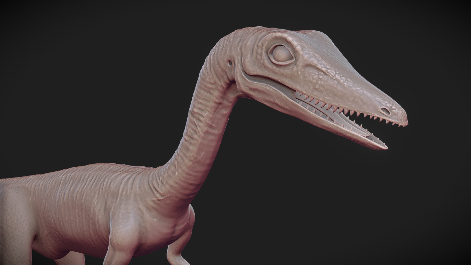 3D model 3d Printable Model – Compsognathus - This is a 3D model of the 3d Printable Model - Compsognathus. The 3D model is about a lizard with a long neck.
