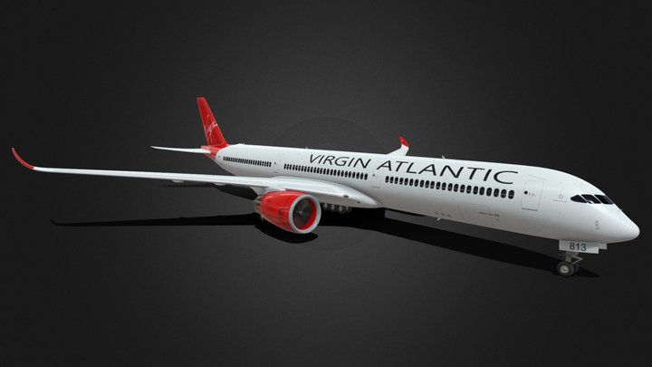 AIRBUS A350 Virgin Atlantic 3D Model