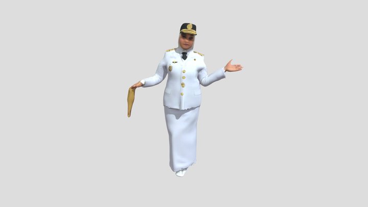 Bupati in White Uniform 3D Model