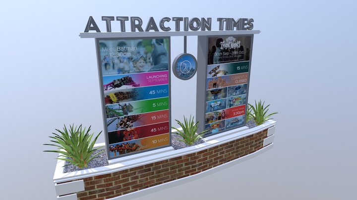 WB Movie World | Hub Wait Times 3D Model