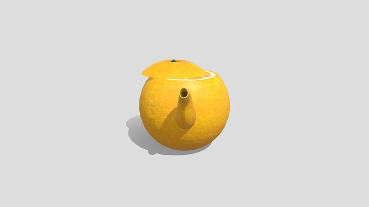 Orange teapot 3D Model