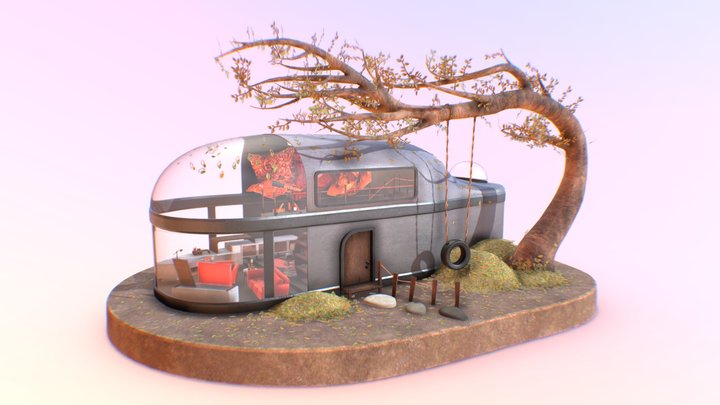 Retro-Futurism Home 3D Model