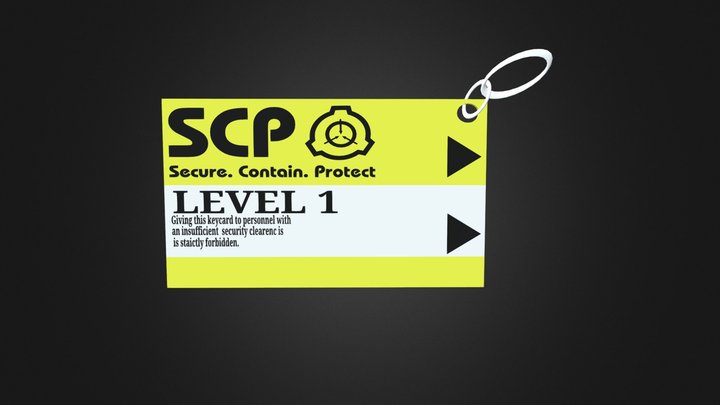 SCP Keycard Level 1 pendant 3D Model