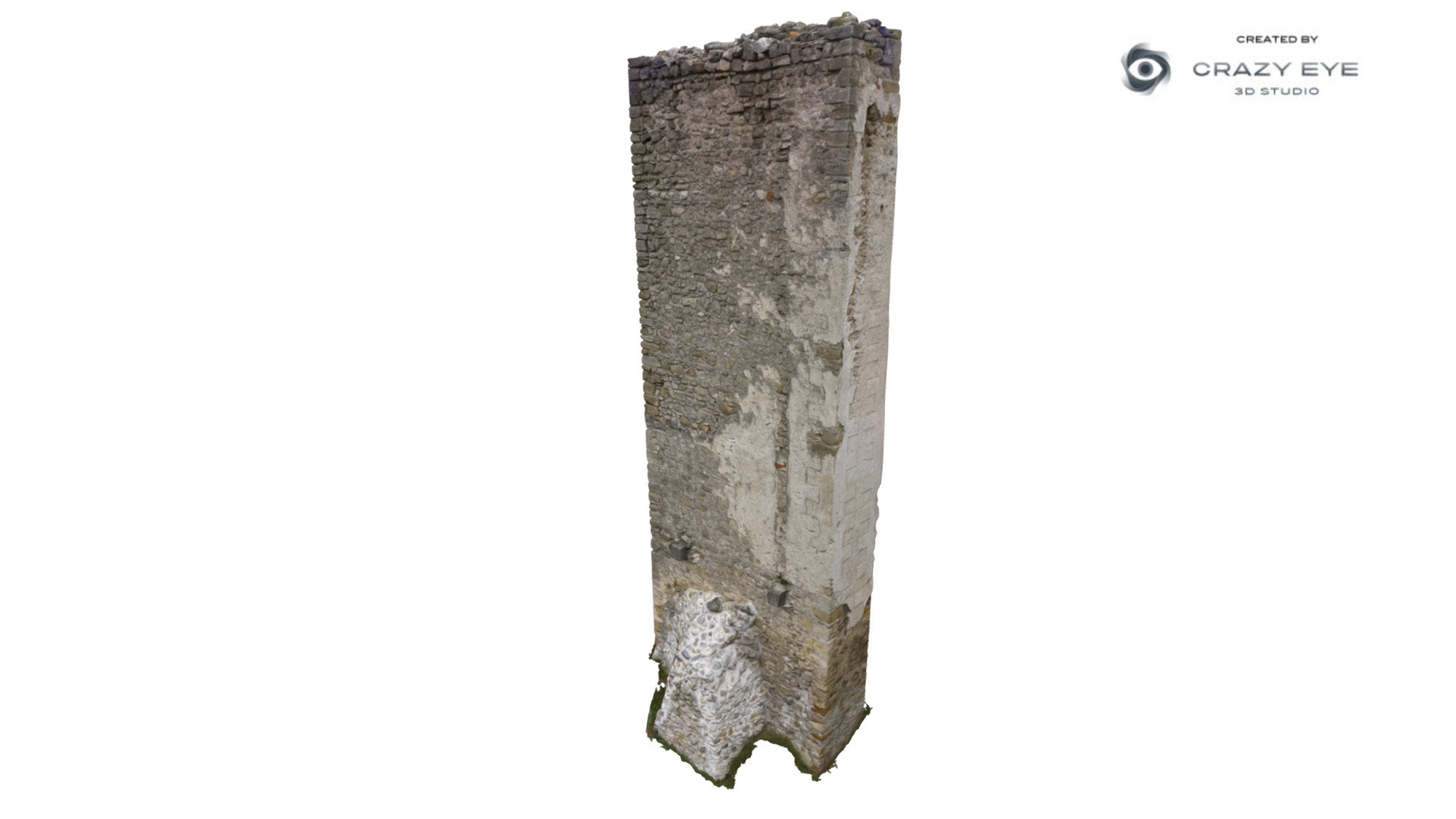 3D model Pylon of medieval castle - This is a 3D model of the Pylon of medieval castle. The 3D model is about a close-up of a stone.
