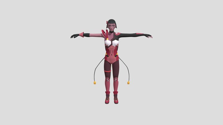 Lyoko - girl - free model for game 3D Model