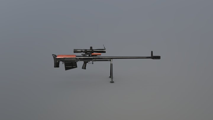 KSVK 12.7 - Low Poly - PBR 3D Model