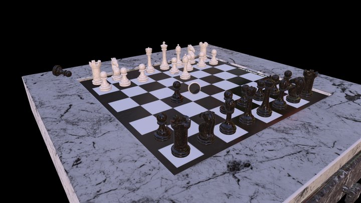 Xadrez Peão Branco Modelo 3d