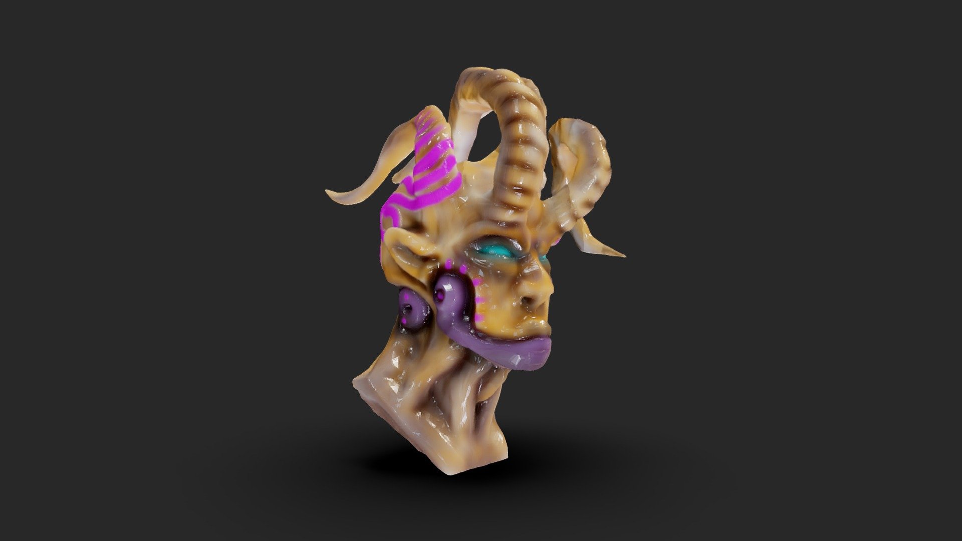 Asymmetric Horned Head