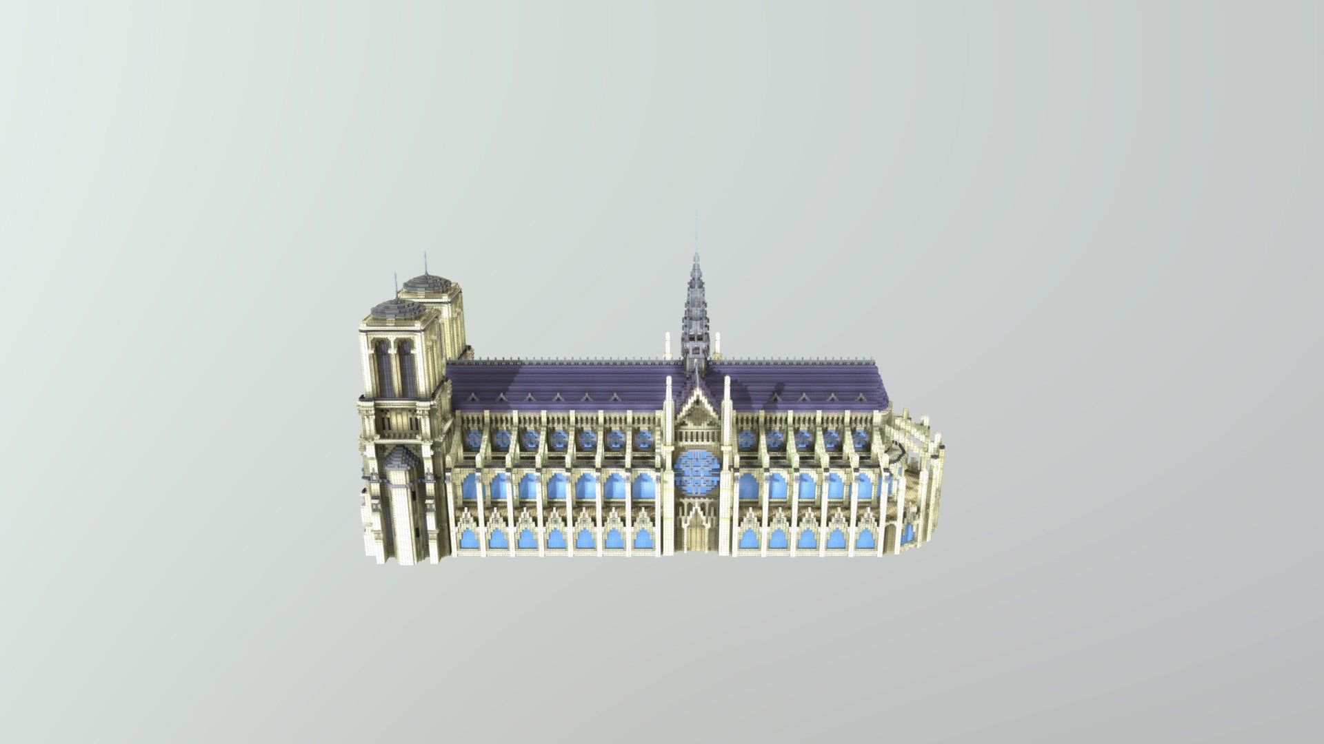 Notre Dame de Paris - 3D Minecraft Build - 3D model by GWolf (@WolvesMC