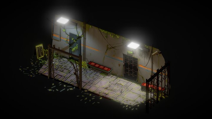 Museum Hallway Diorama 3D Model