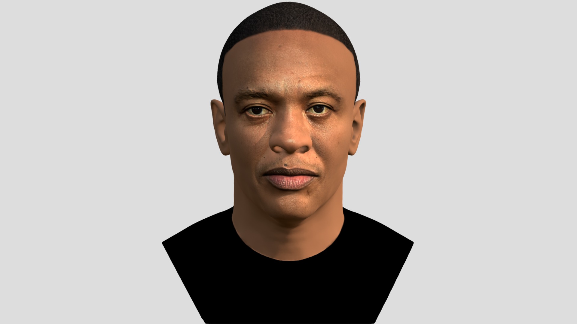 3D model Dr Dre bust for full color 3D printing - This is a 3D model of the Dr Dre bust for full color 3D printing. The 3D model is about a person with a black shirt.