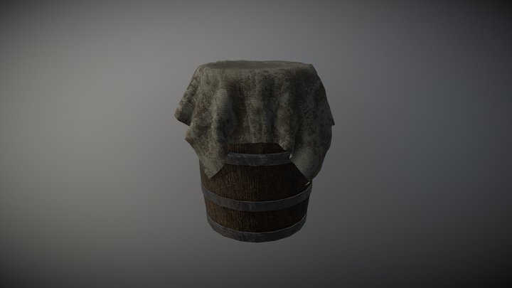 Cloth Covered Barrel 3D Model