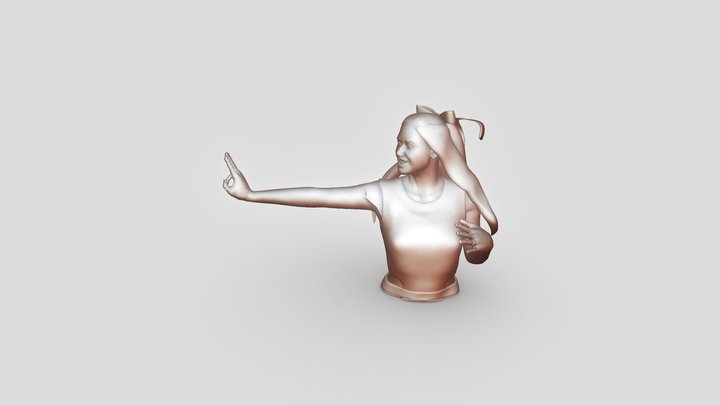 Thai protestor finger salute pose 3D Model